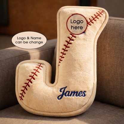 Baseball Pillow Custom Name & Logo Gift For Kids, Friends, Family Irregular-Shaped Pillow Custom-Shaped Pillow-5TO9VIBE