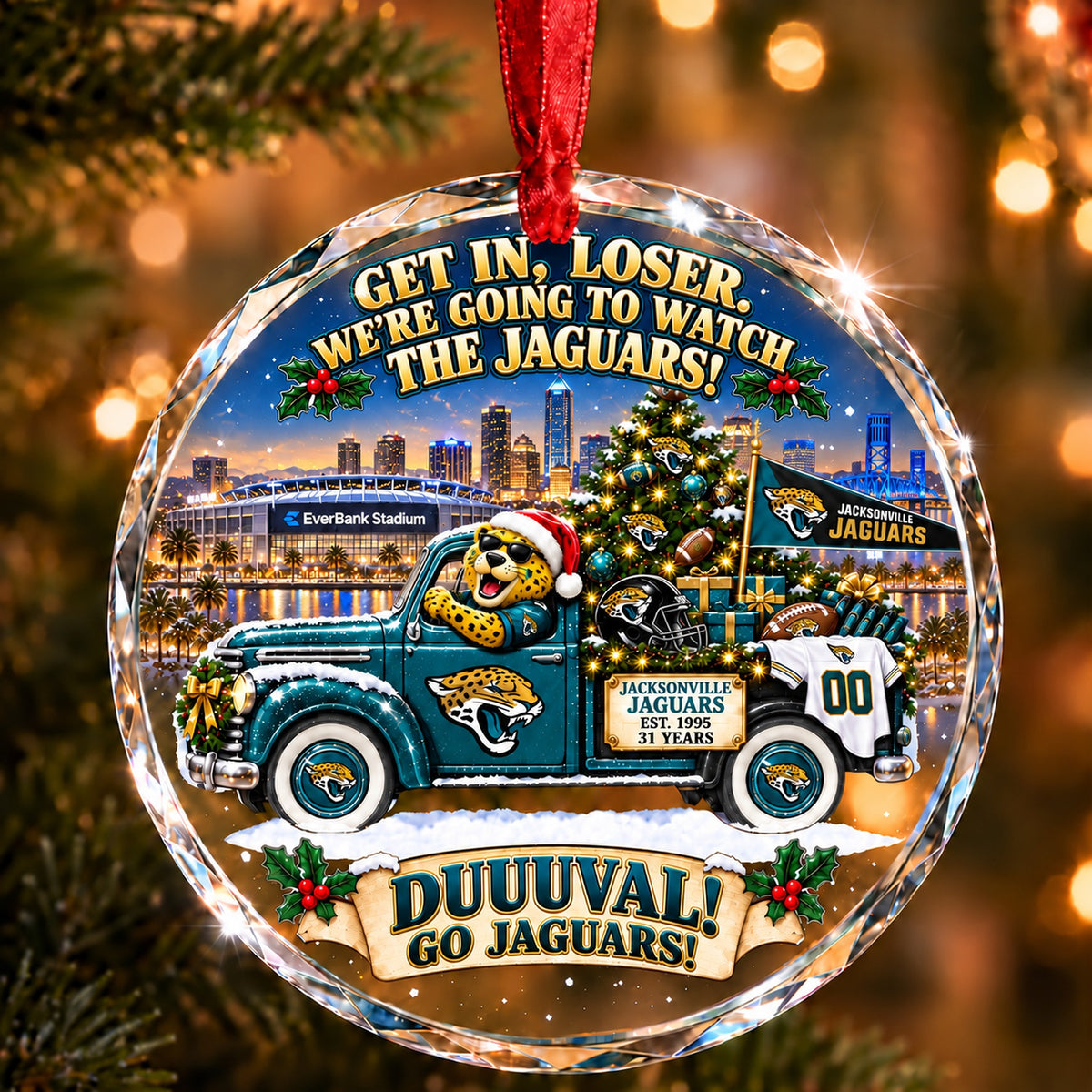 Football team Style 15 Glass Ornament mockup | 5To9Vibe