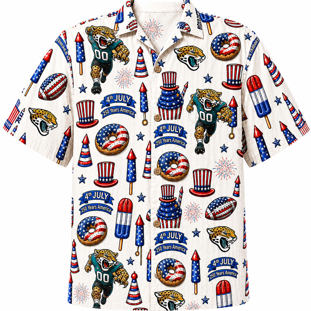 All Football Teams 4th July 250 Years Anniversary America Premium Unisex Hawaiian Shirt For Men and Women