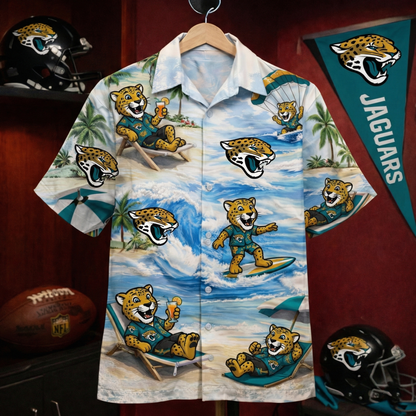 Camisa Hawaiana Unisex JJ Football Mascot Beach Viber para Hombres y Mujeres
