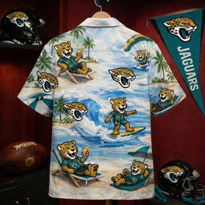 Camisa Hawaiana Unisex JJ Football Mascot Beach Viber para Hombres y Mujeres