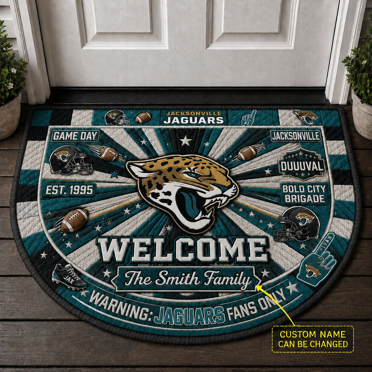 Official-Inspired Football Fan Custom Premium Welcome Mat – Personalized Doormat