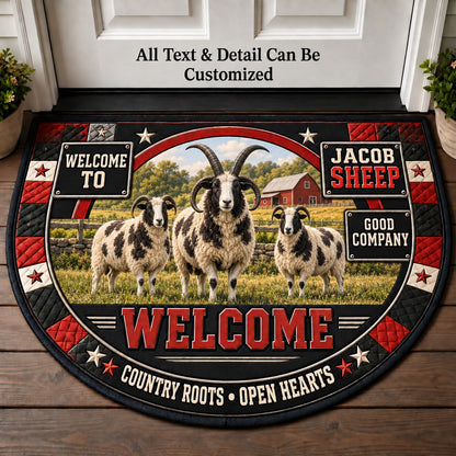 Jacob Sheep Personalized Half Round Mat | 5To9Vibe