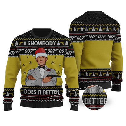 James Bond 007 Ugly Christmas Sweater Black