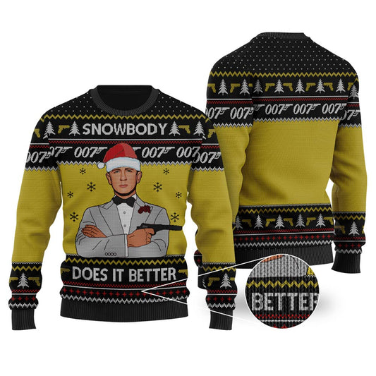 James Bond 007 Ugly Christmas Sweater Black