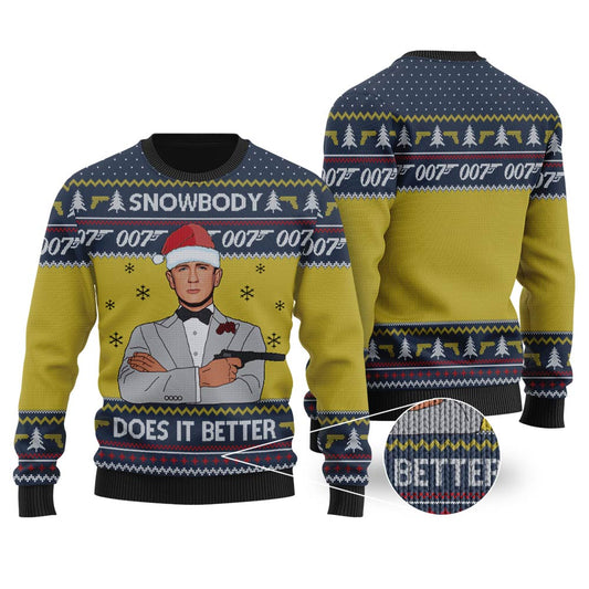 James Bond 007 Ugly Christmas Sweater Navy