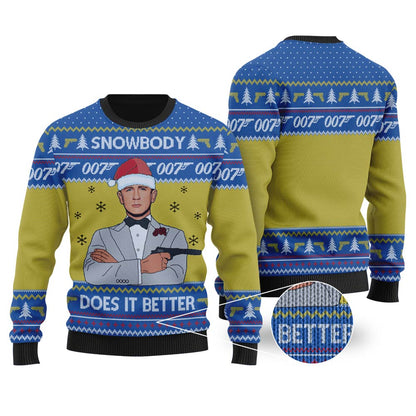 James Bond 007 Ugly Christmas Sweater Royal