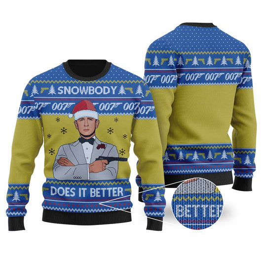 James Bond 007 Ugly Christmas Sweater Royal