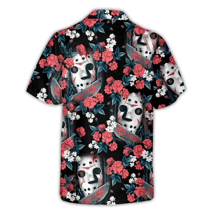 Halloween Jason Voorhees Flower Tropical Style - Hawaiian Shirt