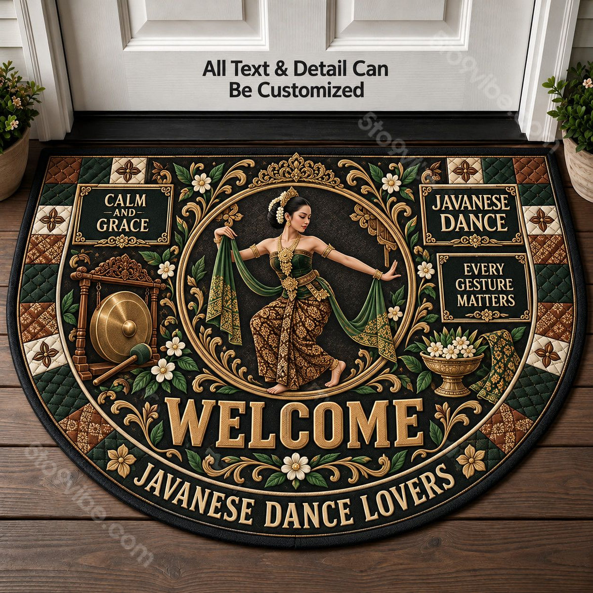 Javanese Dance Personalized Half Round Mat | 5To9Vibe