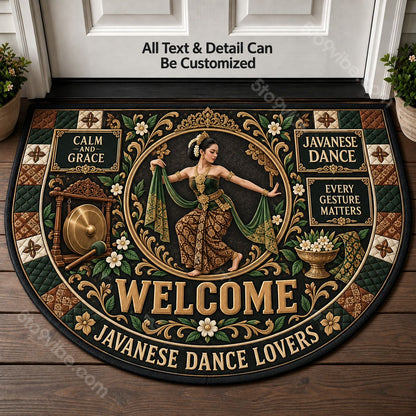 Javanese Dance Personalized Half Round Mat | 5To9Vibe