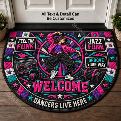 Jazz Funk Personalized Half Round Mat | 5To9Vibe