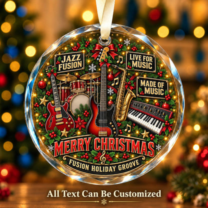 Jazz Fusion Personalized Glass Ornament | 5To9Vibe