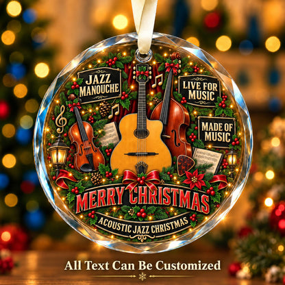 Jazz Manouche Personalized Glass Ornament | 5To9Vibe