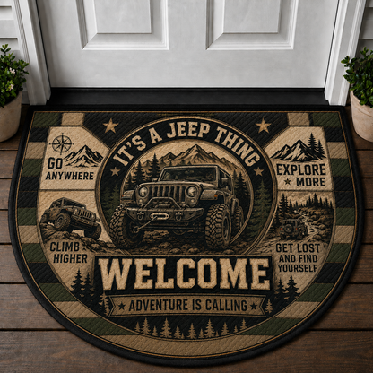 Jeep Dad Welcome Mat - Manual Transmission 4x4 Off-Road Doormat - 5to9vibe
