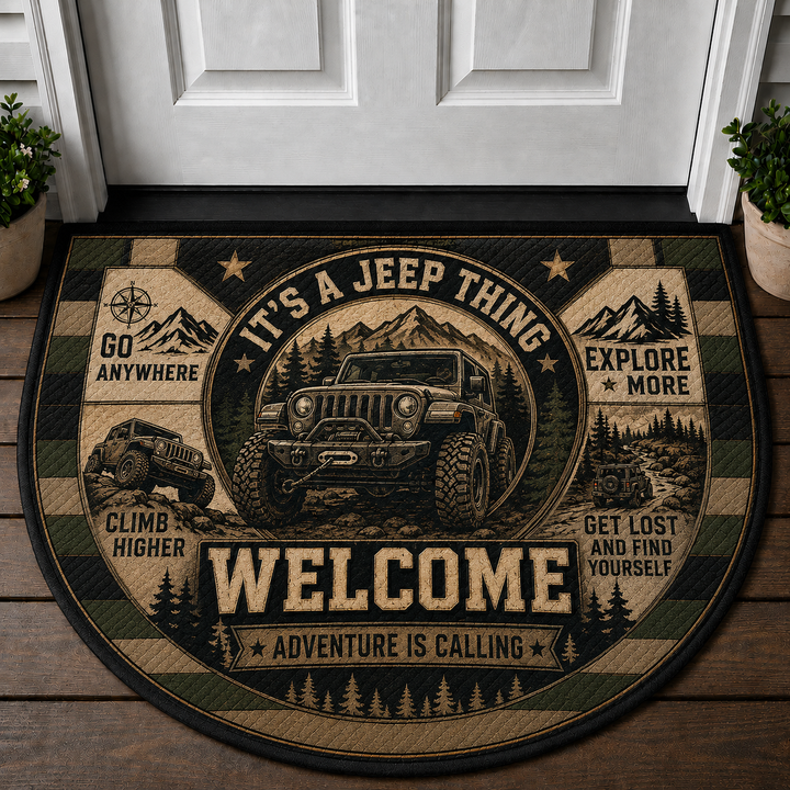 It's A Jeep Thing Welcome Mat - 4x4 Adventure Calling Off-Road Doormat - 5to9vibe