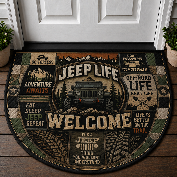 Jeep Life Welcome Mat - Off-Road Best Life 4x4 Trail Doormat - 5to9vibe