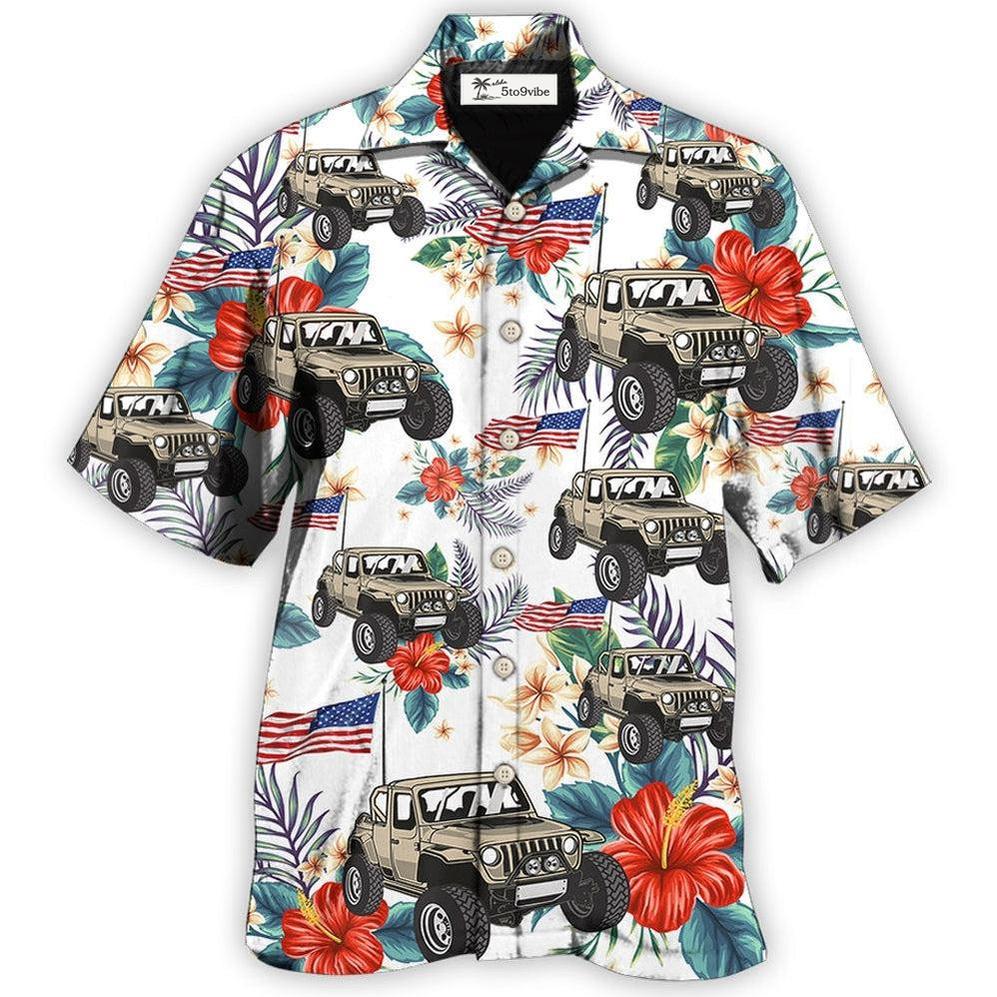 Hawaiian Shirt / Adults / S Jeep Independence Day Flower Style - Hawaiian Shirt 