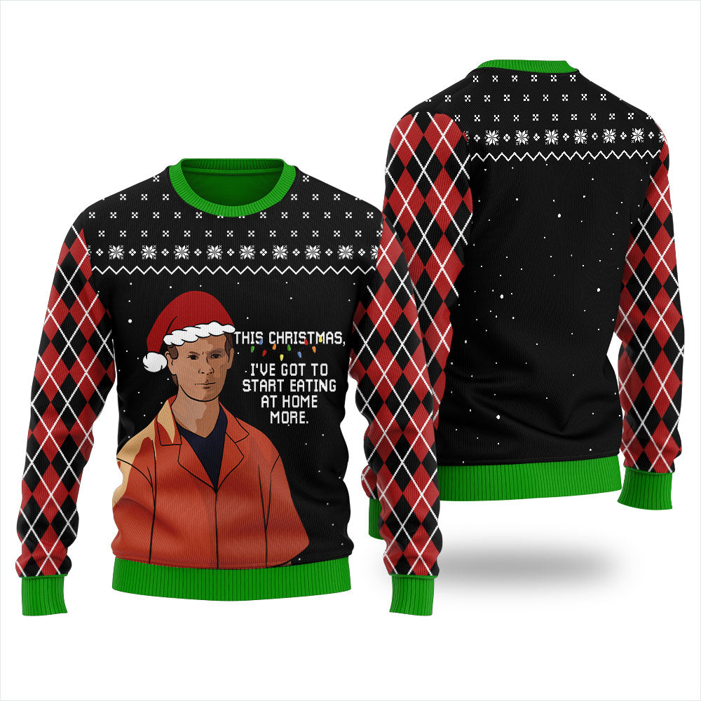 Jeffrey Dahmer Eating At Home More Men's Ugly Sweater