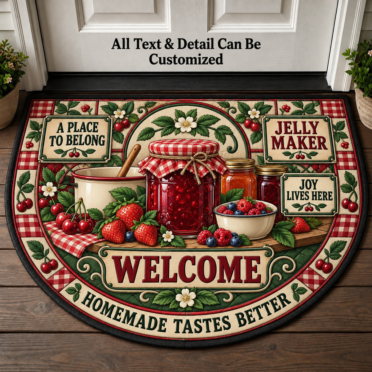 Jelly Maker Personalized Half Round Mat | 5To9Vibe
