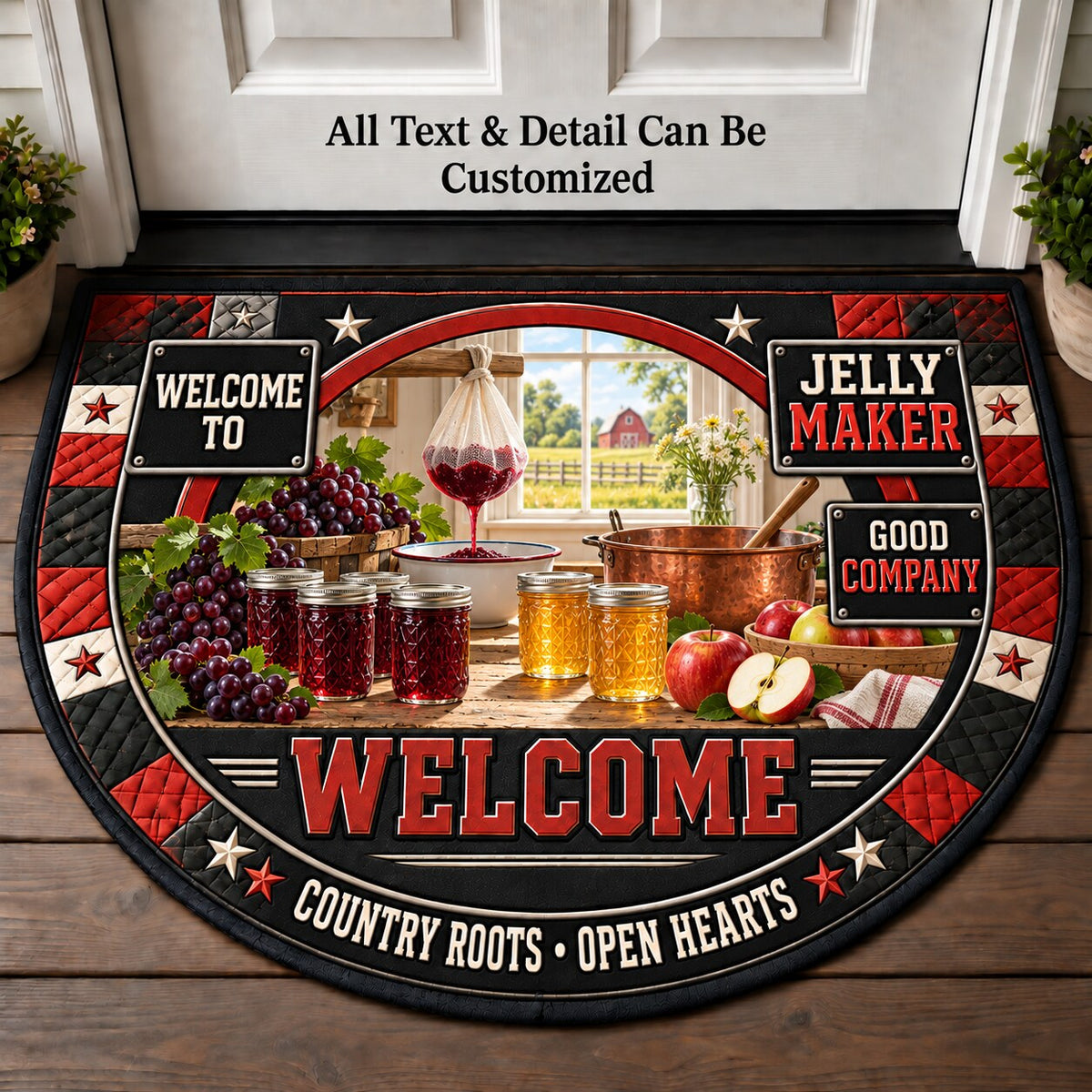 Jelly Maker Personalized Half Round Mat | 5To9Vibe