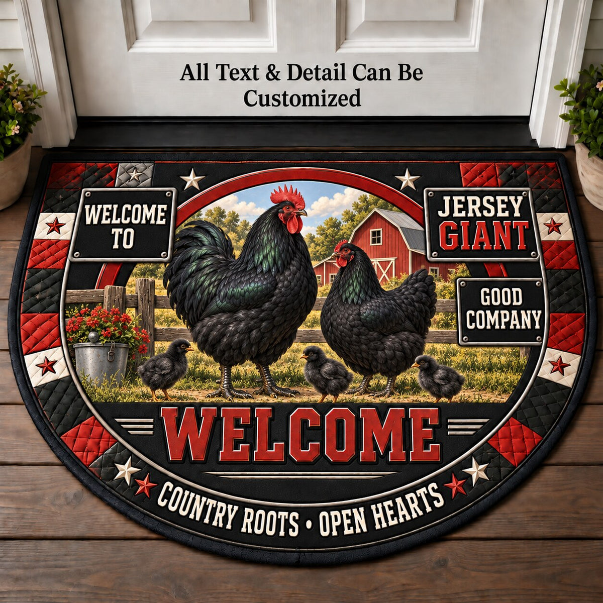 Jersey Giant Personalized Half Round Mat | 5To9Vibe