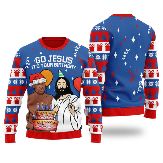 Jesus Birthday Party Ugly Christmas Sweater For Women
