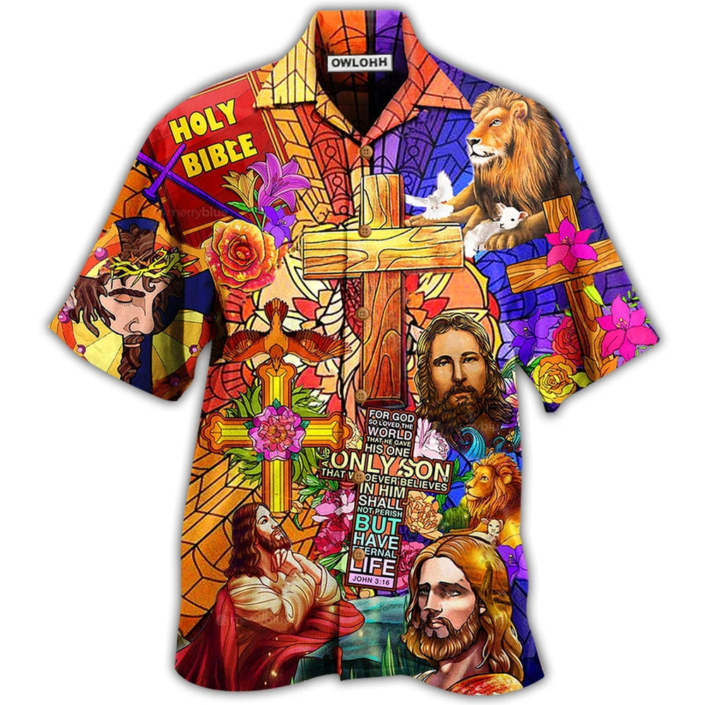 Hawaiian Shirt / Adults / S Jesus Lion And Flowers Cool - Hawaiian Shirt 