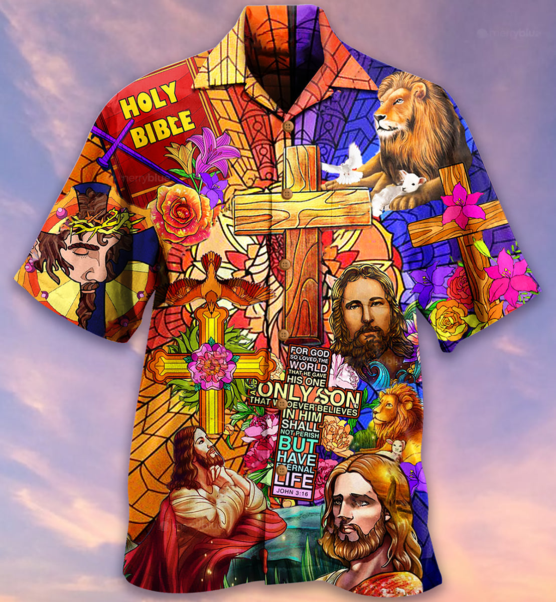 Jesus Lion And Flowers Cool - Hawaiian Shirt 