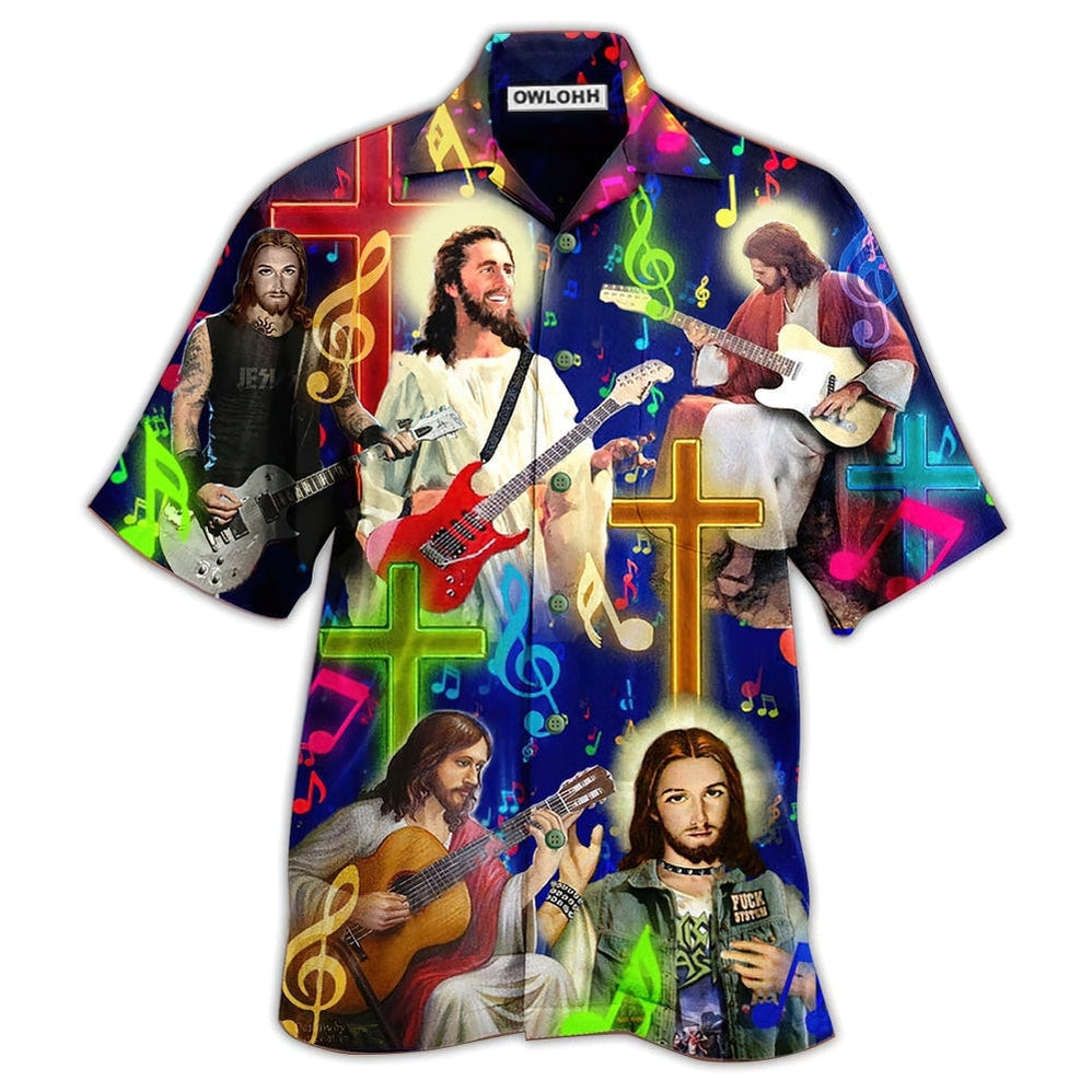 Hawaiian Shirt / Adults / S Guitar Jesus Love Guitar - Hawaiian Shirt 