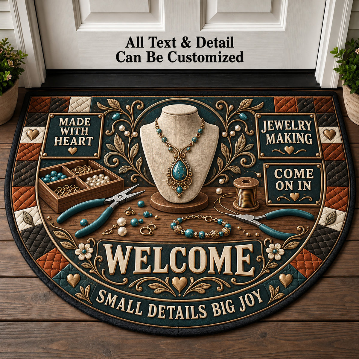 Jewelry Making Personalized Half Round Mat | 5To9Vibe
