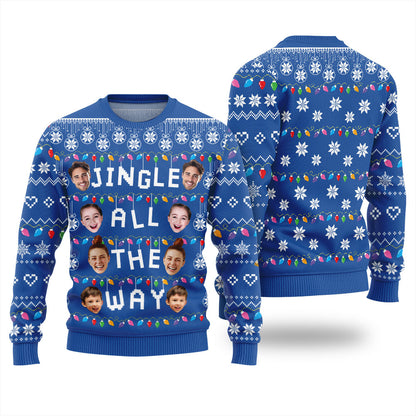 Custom Face Jingle All The Way Christmas Sweater