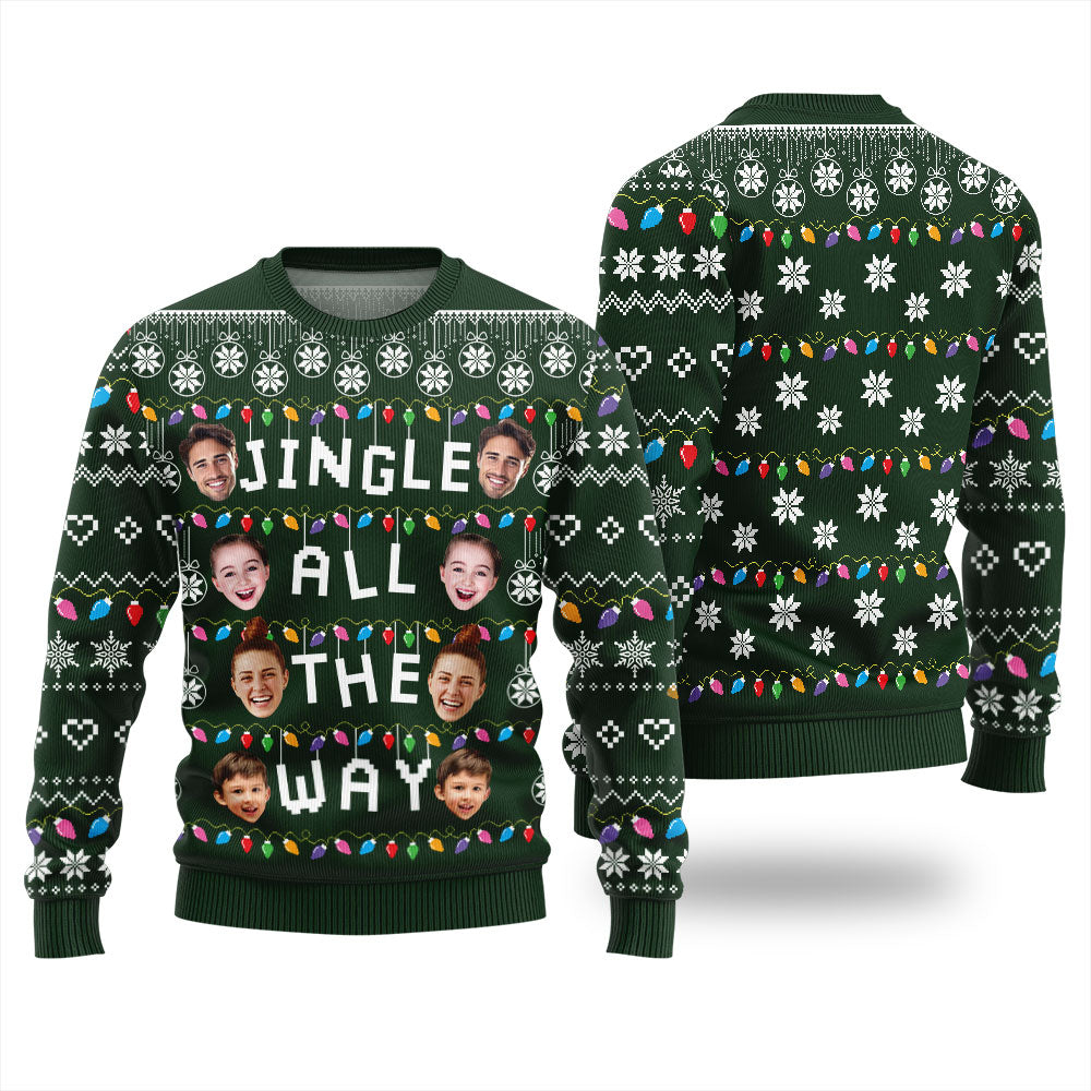 Custom Face Jingle All The Way Christmas Sweater