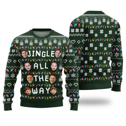 Custom Face Jingle All The Way Christmas Sweater
