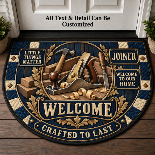 Joiner Personalized Half Round Mat | 5To9Vibe