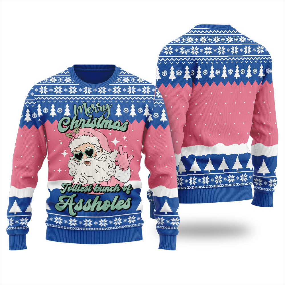 Jolliest Bunch Of Santa's Naughty Ugly Holiday Sweater