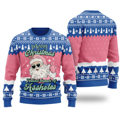 Jolliest Bunch Of Santa's Naughty Ugly Holiday Sweater