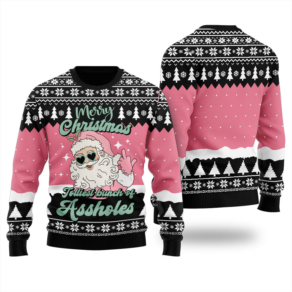 Jolliest Bunch Of Santa's Naughty Ugly Holiday Sweater