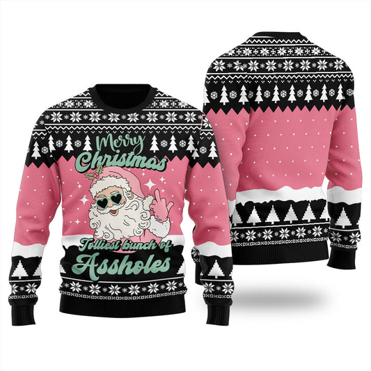 Jolliest Bunch Of Santa's Naughty Ugly Holiday Sweater