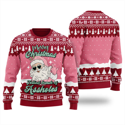 Jolliest Bunch Of Santa's Naughty Ugly Holiday Sweater