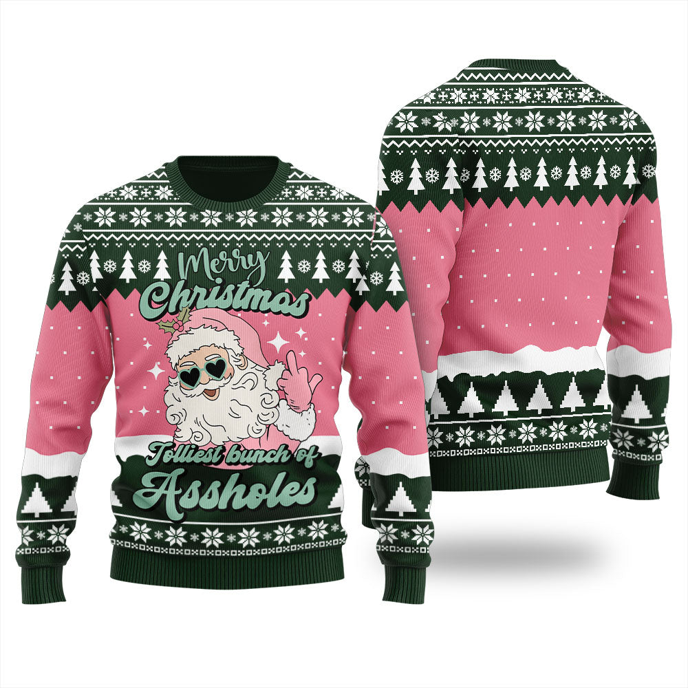 Jolliest Bunch Of Santa's Naughty Ugly Holiday Sweater