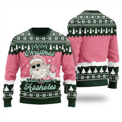 Jolliest Bunch Of Santa's Naughty Ugly Holiday Sweater