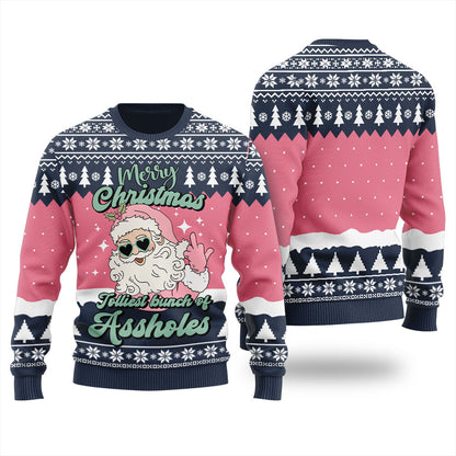 Jolliest Bunch Of Santa's Naughty Ugly Holiday Sweater