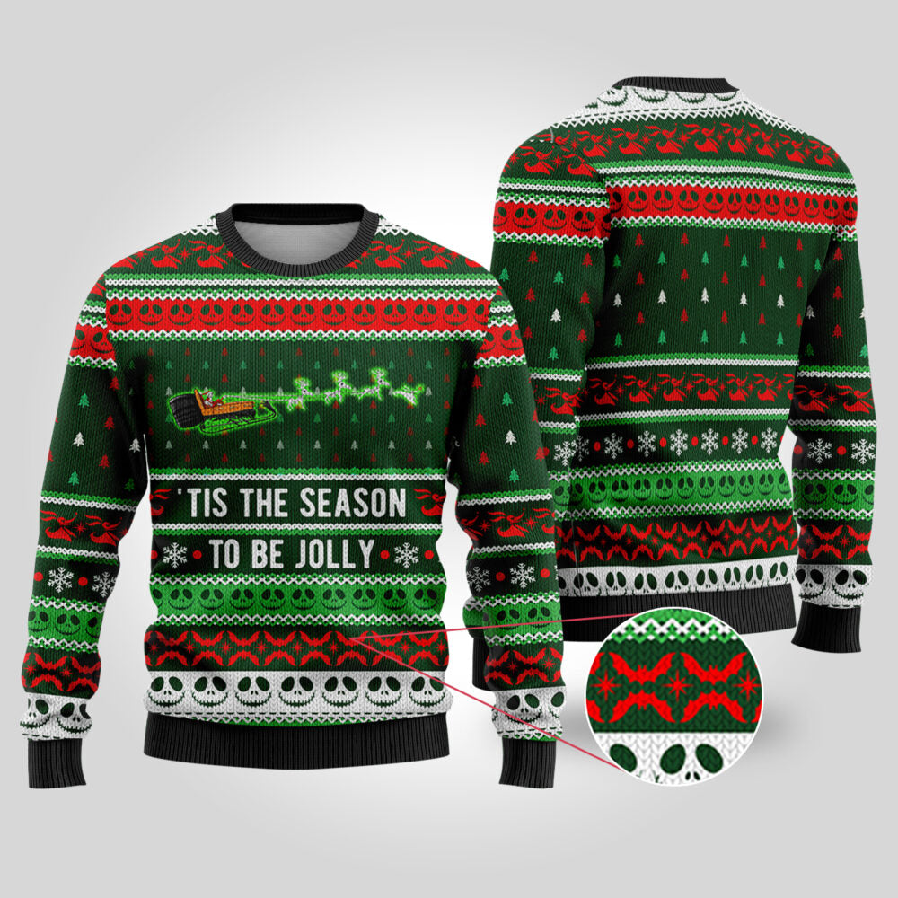 Jolly Nightmare Christmas Sweater Forest Green - Funny Ugly Christmas Sweater