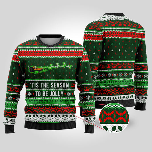 Jolly Nightmare Christmas Sweater Forest Green - Funny Ugly Christmas Sweater