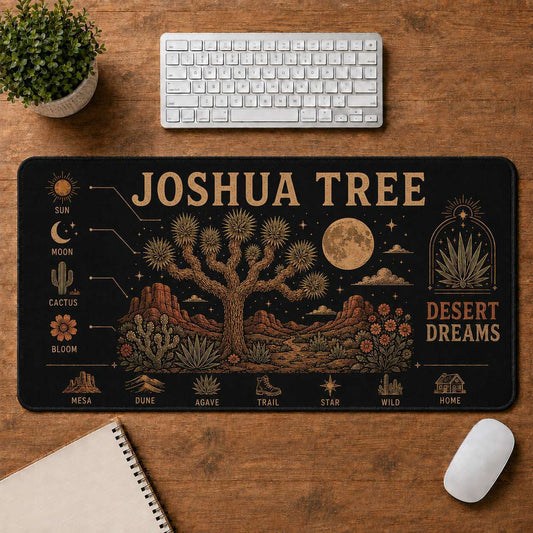 Joshua Tree Hippie Desk Mat Mouse Pad | 5To9Vibe - Joshua Tree style