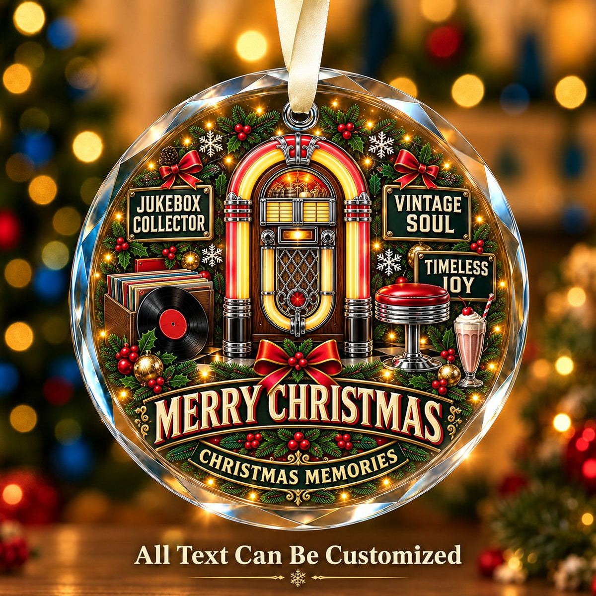 Jukebox Collector Personalized Glass Ornament | 5To9Vibe
