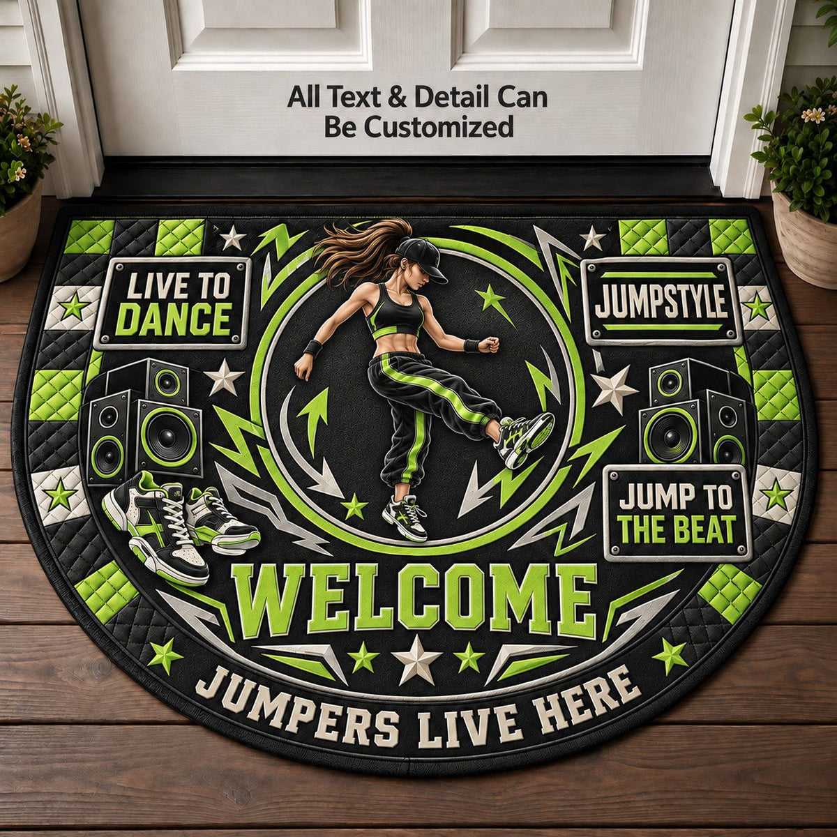 Jumpstyle Personalized Half Round Mat | 5To9Vibe