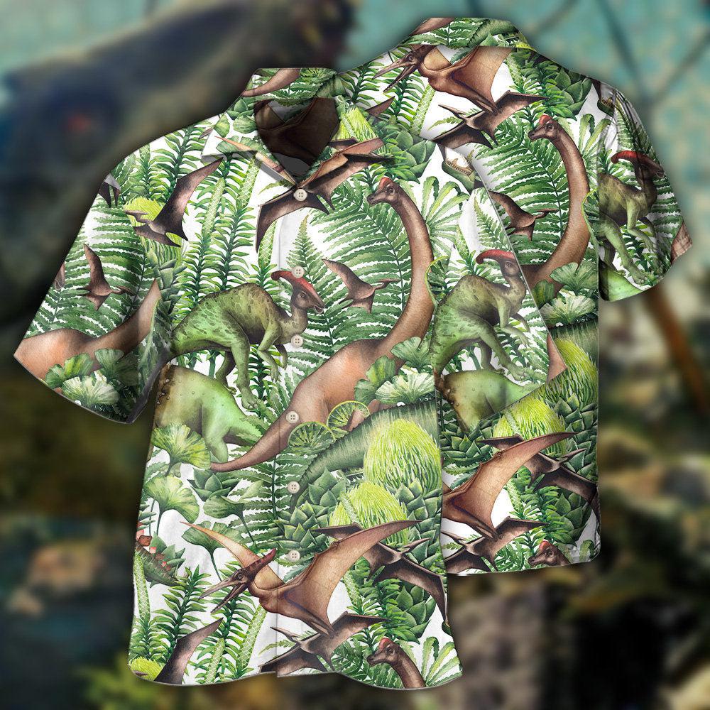 Dinosaur Jurassic Dinosaur Green Style - Hawaiian Shirt 