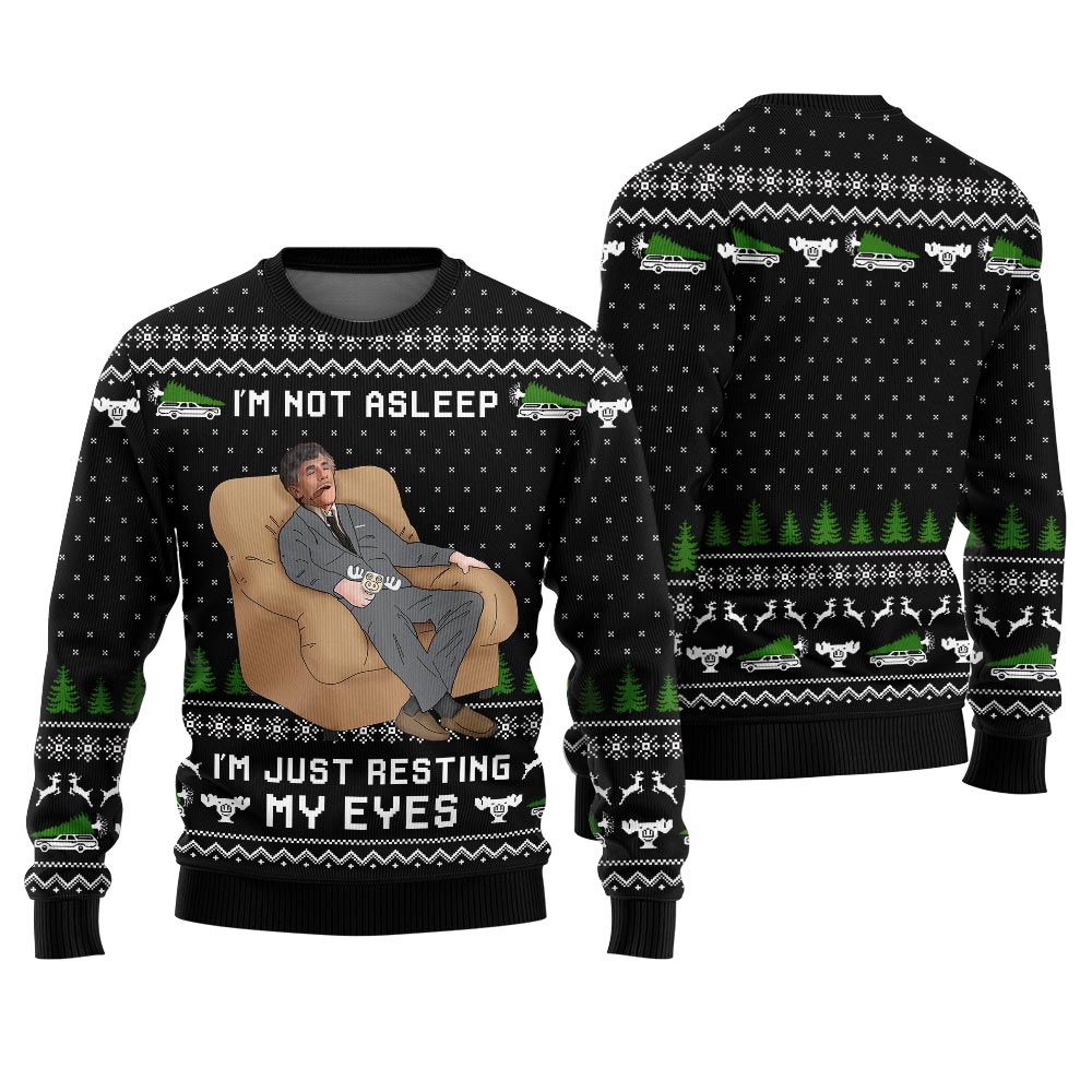 Just Resting My Eyes Ugly Christmas Sweater